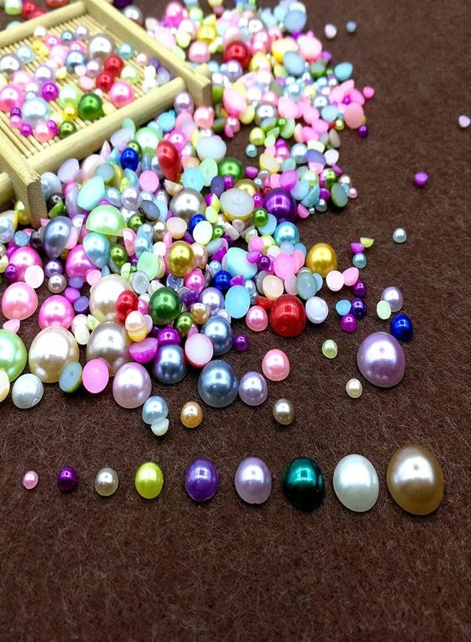 DIY Crafts Pack Of 650 Pcs, Mix Sizes, As Image Half Round Imitation Pearls Flatback Satin Luster ABS Unsorted 3-12mm (Pack Of 650 Pcs, Mix Sizes) - Image 4